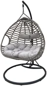 Fotele ogrodowe wiszące - SASKA GARDEN Huśtawka fotel wiszący 2 osobowy Duet Luxe szary - miniaturka - grafika 1