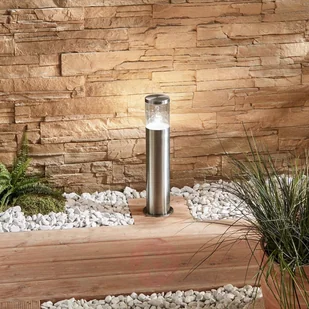 Lampenwelt com Lampa cokołowa Hanneli, stal szlachetna, okrągła - Lampy ogrodowe - miniaturka - grafika 2