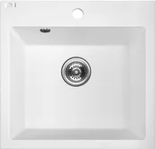 Zlewozmywaki - Laveo Zlewozmywak granitowy biały ALENA SBA 610T - miniaturka - grafika 1