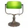 Lampy stojące - Clayre & Eef Lampa Biurkowa z Zielonym Kloszem 5LL-1144GR - miniaturka - grafika 1