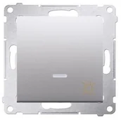 Wyłączniki światła i elektryczne - Kontakt Kontakt_Simon Przycisk światło z podświetleniem LED (moduł) 10AX. 250V. szybkozłącza srebrny mat DS1L.01/43 - miniaturka - grafika 1