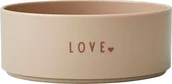 Miseczki i talerzyki dla dzieci - Design Letters Miseczka Mini Favourite Love beżowa z tritanu 20103020BEIGELOVE - miniaturka - grafika 1