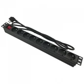 Listwy zasilające - ABCVISION Listwa zasilająca PD-9/5M/BL 1U 19" 9 gniazd 5m PD-9/5M/BL - miniaturka - grafika 1