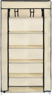 vidaXL Szafka na buty z osłoną, kremowa, 58x28x106 cm, tkanina - Szafki na buty - miniaturka - grafika 5