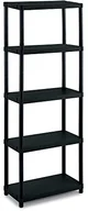 Regały - Terry 3060/5, modułowy regał z 5 wkładanymi półkami, nadaje się do użytku wewnątrz i na zewnątrz. Kolor: czarny, materiał: tworzywo sztuczne, wymiary: 60 x 30 x 174 cm, 60 x 30 x 165 cm - miniaturka - grafika 1