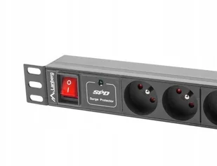 Lanberg lanberg Listwa zasilająca Rack PDU 1U 7x PL 2m 16A czarna (PDU-07E-0200-BK) - Listwy zasilające - miniaturka - grafika 5