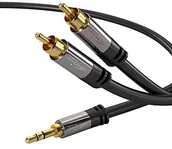 Kable - KabelDirekt PRO Series kabel typu Y wtyk jack 3,5 mm na 2 x wtyk cinch, 2 m 354 - miniaturka - grafika 1