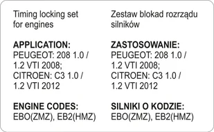 Yato ZESTAW BLOKAD ROZRZĄDU PEUGEOT/CITOEN SILNIKI BENZYNOWE 1,0 1,2 VTi - Narzędzia warsztatowe - miniaturka - grafika 6