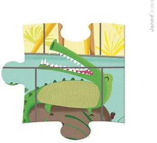 Janod Puzzle sensoryczne 20 elementów Wycieczka do zoo, - Klocki - miniaturka - grafika 11