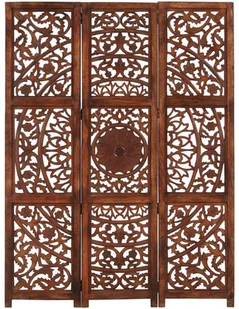 vidaXL vidaXL Parawan 3-panelowy, rzeźbiony, brązowy 120x165 cm, drewno mango - Parawany - miniaturka - grafika 21