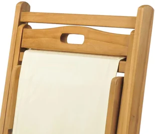 vidaXL Leżak, drewno tekowe, 56 x 105 96 cm, kremowy vidaXL - Meble turystyczne - miniaturka - grafika 7