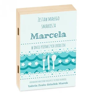 Murrano Zestaw Sztućców Dla Dzieci W Drewnianym Etui Nadruk Zestaw Małego Sm SZT-ANIMALS_DRW-UV-039 - Sztućce dla dzieci - miniaturka - grafika 2