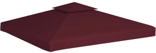 vidaXL Zadaszenie altany, 2-poziomowe, 310 g/m, 3 x 3 m, bordowe - Pawilony ogrodowe - miniaturka - grafika 6