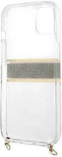 Guess GUHCP13SKC4GBGO iPhone 13 mini 5,4" Transparent hardcase 4G Brown Strap Gold Chain GUE001687-0 - Etui i futerały do telefonów - miniaturka - grafika 8