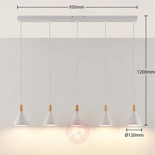 Lampenwelt com 5-punktowa lampa wisząca LED Arina, biała - Lampy sufitowe - miniaturka - grafika 3