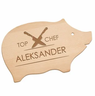 Murrano Deska do krojenia świnka z grawerem dla pary na drewnianą rocznicę śl DSK-SWK-031 - Deski do krojenia - miniaturka - grafika 4