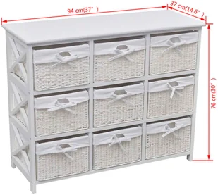 vidaXL Szafka z koszykami Akron Biała - Komody - miniaturka - grafika 8