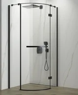 Kabiny prysznicowe - Atrium półokrągła 90x90 Capri Nero QF0309 B - miniaturka - grafika 1