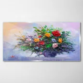 Obrazy i zdjęcia - PL Coloray Obraz na Szkle Malarstwo Kwiaty 100x50cm - miniaturka - grafika 1