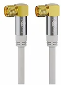 Kable - Goobay Kabel antenowy satelitarny biały (135 dB typ), 4X ekranowany pozłacany, wtyczka F 90° > gniazdo F 90° 2,0 m biały (PC-186-VDE-3M) - miniaturka - grafika 1