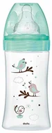Butelki dla niemowląt - Dodie Dodie - Butelka antykolkowa Initiation+ szkło, ptak zieleń zielona, 270ml, 0-6 miesięcy, okrągły smoczek 2 - miniaturka - grafika 1