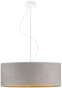 Lampy sufitowe - LYSNE Welurowa lampa wisząca HAJFA VELVET fi 50 cm kolor szary ze złotym wnętrzem 14529V/17 kolor szary ze złotym wnętrzem - miniaturka - grafika 1