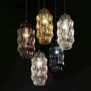 Selene Lampa wisząca Origami ze szkła, przezroczysta - Lampy sufitowe - miniaturka - grafika 2