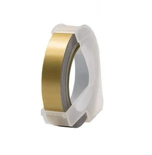 Dymo Omega, 9mm x 3m, biały druk / złoty podkład, taśma zamiennik - Papier do drukarek Dymo Omega, 9mm x 3m, biały druk / złoty podkład, taśma zamiennik - Papier do drukarek - miniaturka - grafika 1