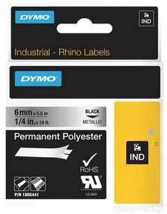 Dymo Etykieta przemysłowa 1805441 do 1000 Oryginalna kolor czarny na metali - Etykiety do drukarek - miniaturka - grafika 4