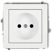 Gniazdka elektryczne - Karlik Gniazd pojedyncze bez uziemienia DECO Biały 25DGP-1 - miniaturka - grafika 1