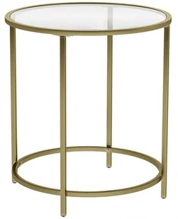 Okrągły Złoty Stolik Kawowy Ze Szklanym Blatem P9-L86 - Ławy i stoliki kawowe Okrągły Złoty Stolik Kawowy Ze Szklanym Blatem P9-L86 - Ławy i stoliki kawowe - miniaturka - grafika 1