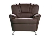 Fotele - Vente-Unique Fotel z materiału skóropodobnego FOCUS - Czekoladowy - miniaturka - grafika 1