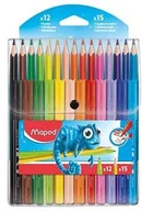 Zestawy szkolne - Maped Zestaw Pulse kredki 15 kol + flamastry 12 kol - miniaturka - grafika 1