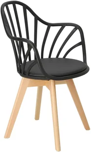 Intesi Krzesło Sirena z podłokietnikami czarne - Krzesła - miniaturka - grafika 4