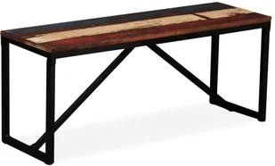 vidaXL Ławka z drewna odzyskanego, 110x35x45 cm vidaXL - Ławki do przedpokoju - miniaturka - grafika 2
