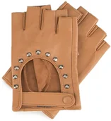 Rękawiczki - Wittchen Damskie rękawiczki skórzane bez palców z nitami 46-6-306-B - miniaturka - grafika 1