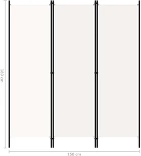 vidaXL Parawan 3-panelowy, biały, 150 x 180 cm vidaXL - Parawany - miniaturka - grafika 6