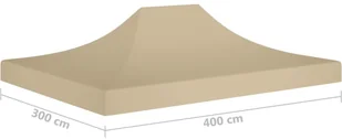 VidaXL Dach do namiotu imprezowego, 4 x 3 m, beżowy, 270 g/m 315353 VidaXL - Pawilony ogrodowe - miniaturka - grafika 7