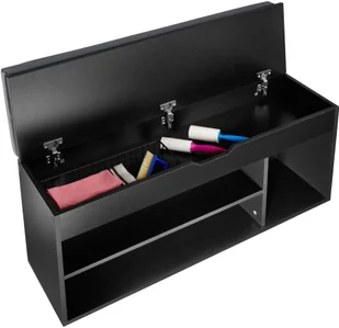 tectake Szafka na buty z ławką Natalya - czarny 403624 - Szafki na buty - miniaturka - grafika 4