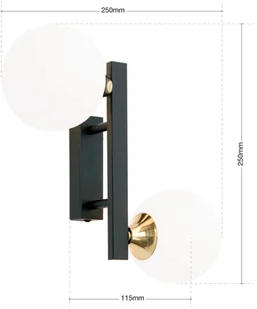 Orion Lampa ścienna Snowwhite ze szklanymi kulami czarna - Lampy ścienne - miniaturka - grafika 4