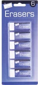 Gumki biurowe - Just stationery Just Stationery gumka do mazania, biały, 6 sztuki na - miniaturka - grafika 1