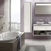 Szafki łazienkowe - Ideal Standard Connect Air Szafka łazienkowa wisząca 40x160x30 cm jasnobrązowe drewno/jasnobrązowa mat E0832UK - miniaturka - grafika 1