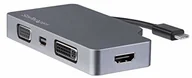 Adaptery i przejściówki - StarTech com com USB C Multiport adapter - Space Gray - USB-C na VGA/DVI / HDMI / mDP - 4K USB C adapter - adapter USB C na HDMI CDPVDHDMDP2G - miniaturka - grafika 1