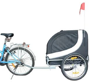 PawHut PRZYCZEPKA ROWEROWA DLA PSA czarna - Sprzęt podróżny i transportery dla psów - miniaturka - grafika 2