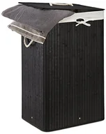 Kosze na bieliznę - Relaxdays 10019053_46 kosz na bieliznę, prostokątny, bambusowy, wymiary: 65,5 x 43,5 x 33,5 cm, pojemność: ok. 83 l, składany, kolor: czarny 10019053-46 - miniaturka - grafika 1