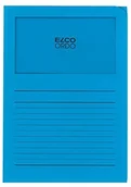 Notesy i bloczki - ELCO Elco Ordo Classico papierowe teczki organizery 220 X 310 MM 120 G/M z nadrukiem i okienkiem 180 X 100 MM błyszczący karton 100 sztuk niebieski 29489.32 - miniaturka - grafika 1