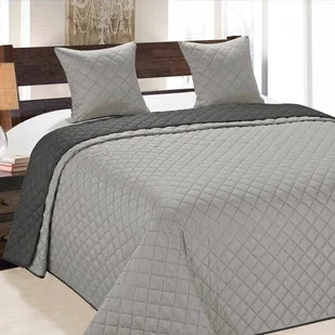 Euromat Dwustronna Narzuta Vigo II Ciemno Szara-Srebrna 10 180x220+2x40x40 12965 - Narzuty - miniaturka - grafika 2