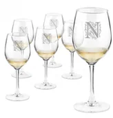 Kieliszki - Murrano Kieliszki szklane do wina zestaw x6 grawer inicjał 6xSKIV-007 - miniaturka - grafika 1
