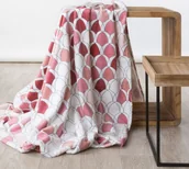 Koce - Eurofirany Koc KLOE biało-różowe łuski 200X220 347144 - miniaturka - grafika 1