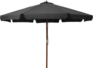 vidaXL Parasol ogrodowy na drewnianym słupku, 350 cm, antracytowy vidaXL - Parasole ogrodowe - miniaturka - grafika 6
